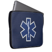 Star des Lebens paramedic Emergency Blue Carbon St Laptopschutzhülle (Vorne Rechts)