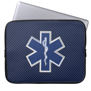 Star des Lebens paramedic Emergency Blue Carbon St Laptopschutzhülle