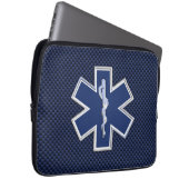 Star des Lebens paramedic Emergency Blue Carbon St Laptopschutzhülle (Vorne Rechts)