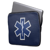 Star des Lebens paramedic Emergency Blue Carbon St Laptopschutzhülle (Vorderseite Links)