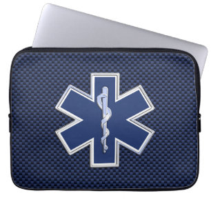 Star des Lebens paramedic Emergency Blue Carbon St Laptopschutzhülle