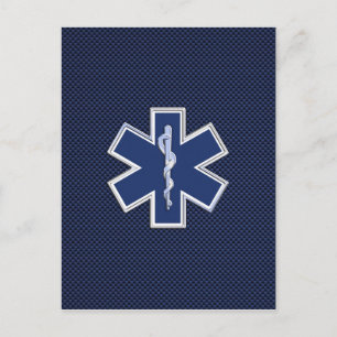 Star des Lebens Paramedic Emergency Medical S Deco Postkarte