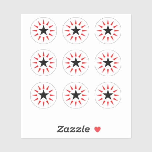 Star Design Pinball Maschine Rund Ziel Sticker (Blatt)