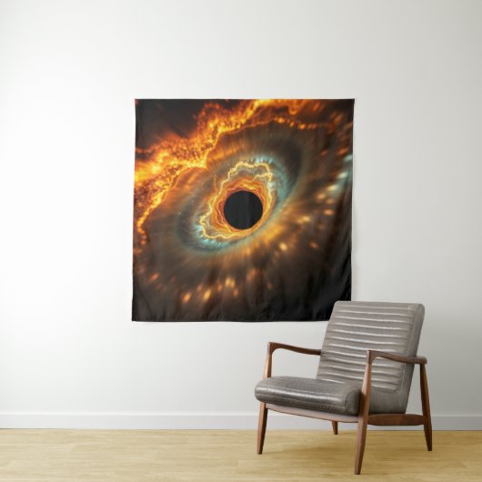 Star Devourer – Cosmic Black Hole Eruption Wandteppich (Beispiel)