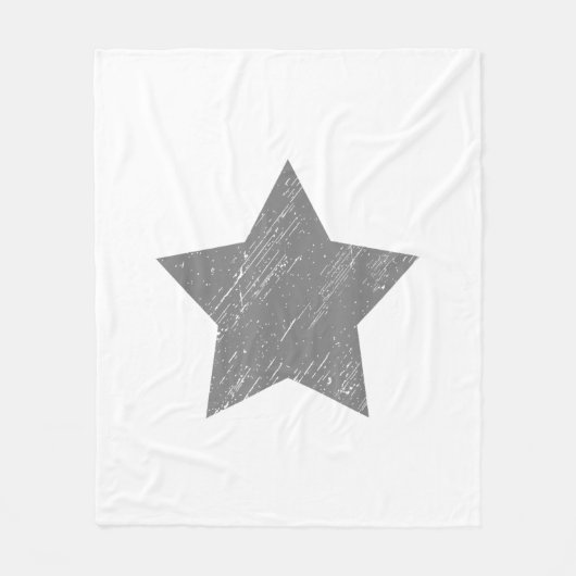 Star Distressed Grau Vintag Star Fleecedecke (Vorderseite)