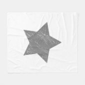 Star Distressed Grau Vintag Star Fleecedecke (Vorderseite (Horizontal))