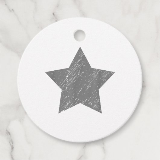 Star Distressed Grau Vintag Star Geschenkanhänger (Vorderseite)