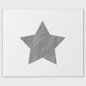 Star Distressed Grau Vintag Star Geschenkpapier (Flach)