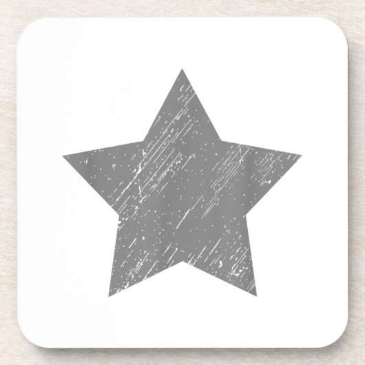 Star Distressed Grau Vintag Star Getränkeuntersetzer (Vorderseite)