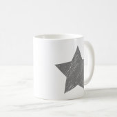 Star Distressed Grau Vintag Star Kaffeetasse (VorderseiteRechts)