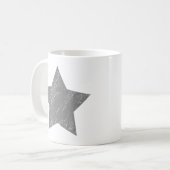 Star Distressed Grau Vintag Star Kaffeetasse (Vorderseite Links)