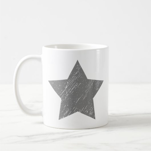 Star Distressed Grau Vintag Star Kaffeetasse (Links)