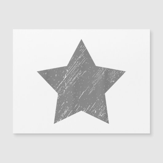 Star Distressed Grau Vintag Star Magnetkarte (Vorderseite)