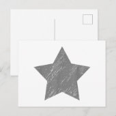 Star Distressed Grau Vintag Star Postkarte (Vorne/Hinten)