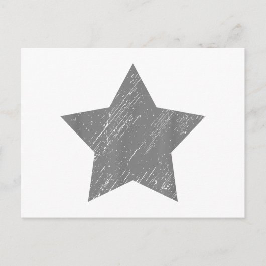 Star Distressed Grau Vintag Star Postkarte (Vorderseite)