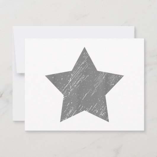 Star Distressed Grau Vintag Star Save The Date (Vorderseite)