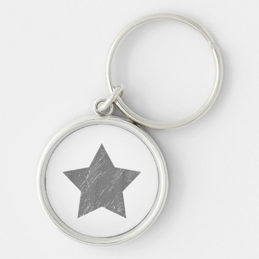 Star Distressed Grau Vintag Star Schlüsselanhänger (Vorne)