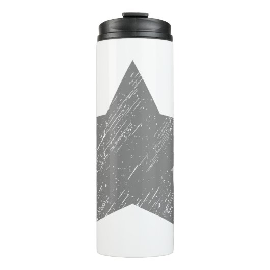Star Distressed Grau Vintag Star Thermosbecher (Vorderseite)