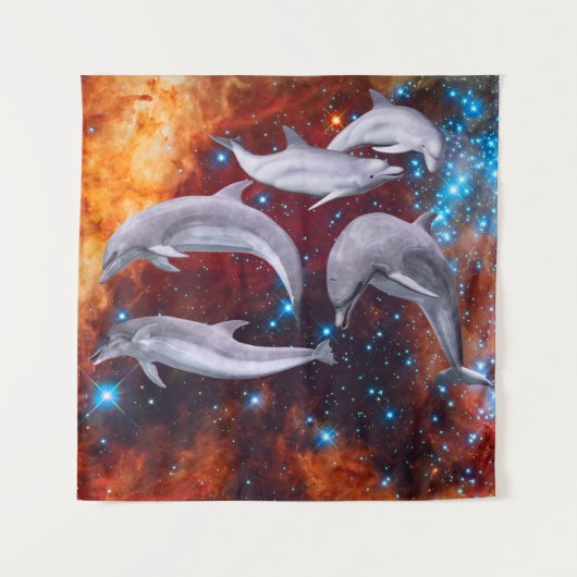 Star Dolphins Tapestry Wandteppich (Vorderseite)