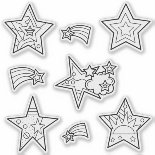 Star Doodles kundenspezifisch geschnittene Vinyl-F Aufkleber (Vorderseite)