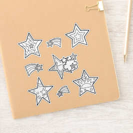 Star Doodles kundenspezifisch geschnittene Vinyl-F Aufkleber
