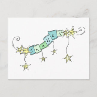 Star Doodles, vielen Dank Postkarte
