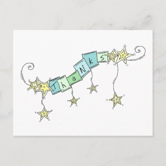 Star Doodles, vielen Dank Postkarte (Vorderseite)