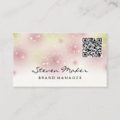 Star Dust Cursive Schriftart | QR Code Business Ca Visitenkarte (Vorderseite)