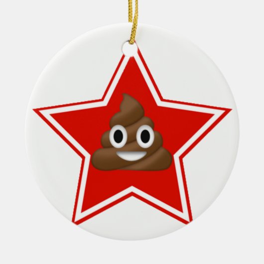 Star Emoji Poo Dbelseitige Ornament (Vorne)