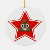 Star Emoji Poo Dbelseitige Ornament (Hinten)