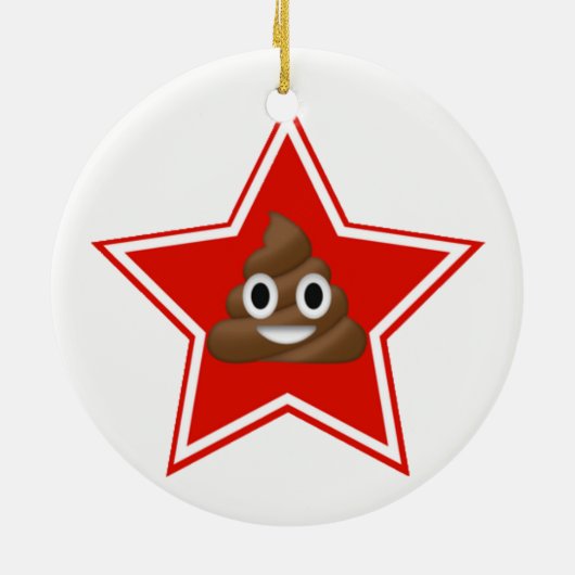 Star Emoji Poo Dbelseitige Ornament (Hinten)