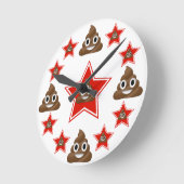 Star Emoji Poo Runde Wanduhr (Winkel)