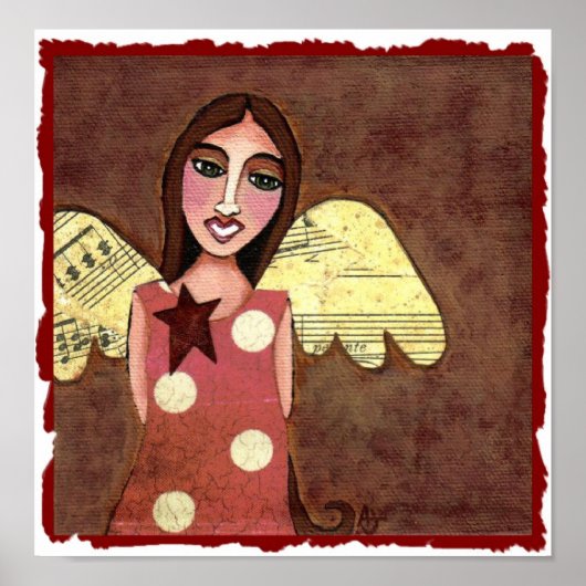 Star Engel mit musikalischen Wings - Druck Poster (Vorne)