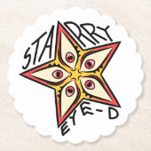 Star Eye Pink Yellow Red Untersetzer (Vorderseite)