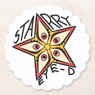Star Eye Pink Yellow Red Untersetzer