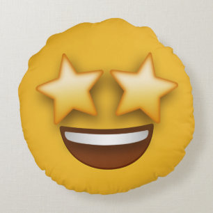 Star Eyes Emoji Rundes Kissen