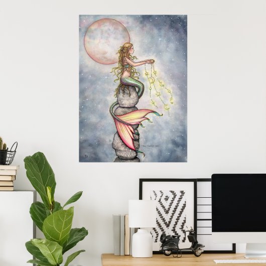 Star Filled Sky Mermaid Poster by Molly Harrison (Heimbüro)