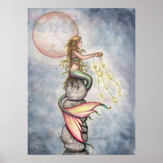 Star Filled Sky Mermaid Poster by Molly Harrison (Vorne)