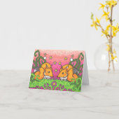 Star Fire Twin Fox Illustration Mitteilungskarten (Gelbe Blume)