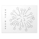Star Fireworks-Kontur - Textsymbole Notizblock (Vorderseite)