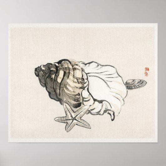 Star Fisch und Conchby Kōno Bairei (1844-1895) Poster (Vorne)