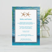 Star Fish - Blaue Hochzeitseinladungen Einladung (Stehend Vorderseite)