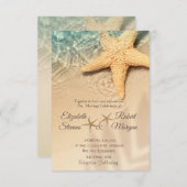 Star Fish Sand Beach Hochzeit Einladung (Vorne/Hinten)