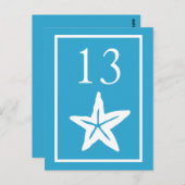 Star Fish Tischnummern (blau / weiß) (Vorne/Hinten)