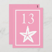 Star Fish Tischnummern (rosa / weiß) (Vorne/Hinten)