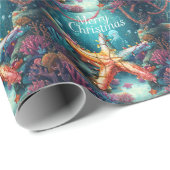 Star fish Under the Sea Christmas Party Geschenkpapier (Rolleneckpunkt)