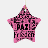 Star-Form Multilingual Frieden Weihnachtsdekoratio Keramik Ornament (Rechts)