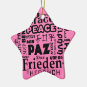 Star-Form Multilingual Frieden Weihnachtsdekoratio Keramik Ornament (Links)