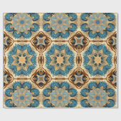 Star formt Art Deco, Blau und Braun Geschenkpapier (Flach)