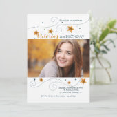 Star Foto Frame Geburtstagsparty Einladung (Stehend Vorderseite)